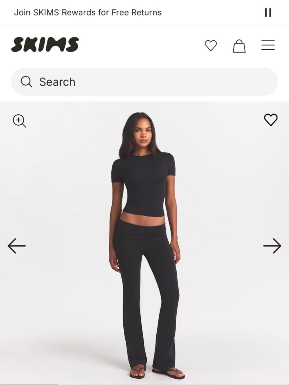 Skims fold over boot cut leggings onyx